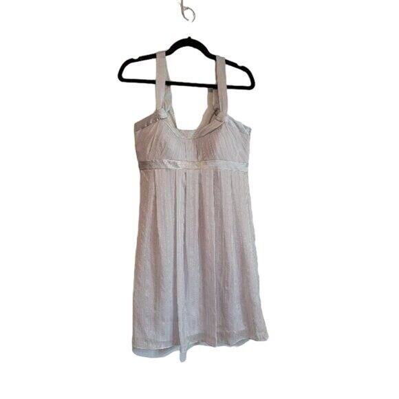 NEW Laundry Shelli Segal Mini Dress Women's Silk Gray Sz 10 Fairycore - Picture 4 of 11